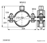 Walraven Schwerlastschelle HD500 BUP 173-183 mm M10/M12 Zweischraubenschelle | 33048183