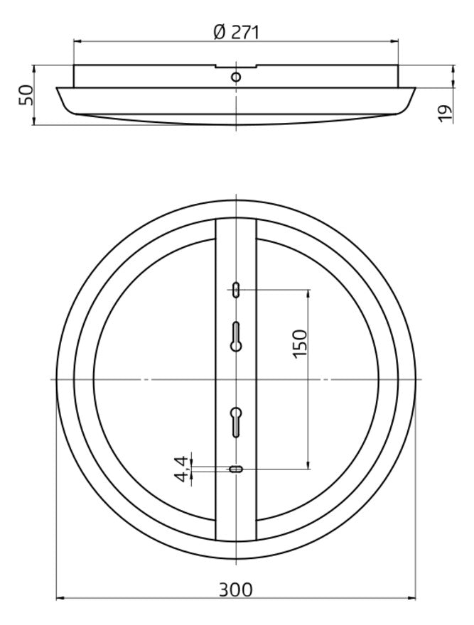 BEG LED-Kunststoffleuchte 25W 3000-5700K AL8-25-300-LED-3C-HF 2120lm ws Konv