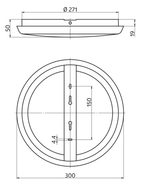 BEG LED-Kunststoffleuchte 25W 3000-5700K AL8-25-300-LED-3C-HF 2120lm ws Konv