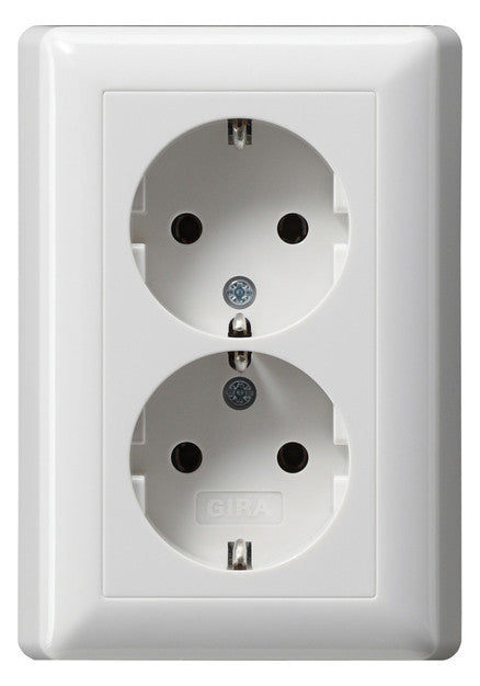 GIRA Steckdose 2f rws glz UP IP20 Standard 55 078003