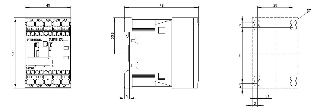SIEMENS Leistungsschütz 4kW 3S 24VDC 9A 3RT2016-2KB41 1S/Hilf REG