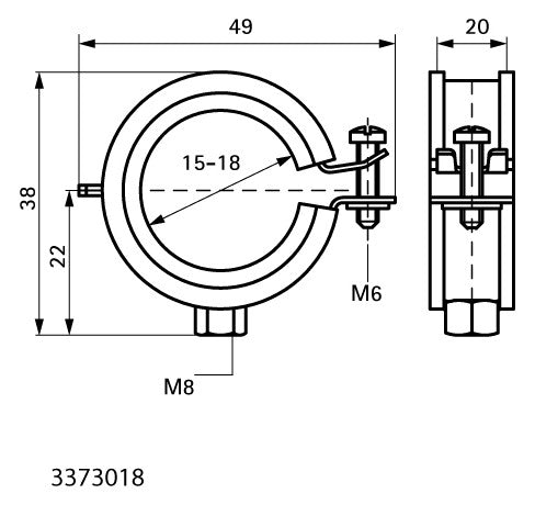 WALRAVEN Rohrschelle BISMAT Flash ev 15-18 mm EPDM M8 Schnellverschluss