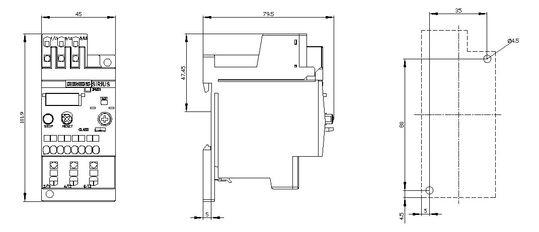 SIEMENS Überlastrelais therm 2,2-3,2A 3RU2116-1DC1 Einzelaufstell 1S/Hilf