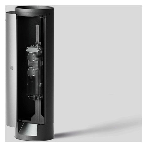BEGA Steckdosensäule Metall graphit IP65 99627 2Steckd 875x265x265mm