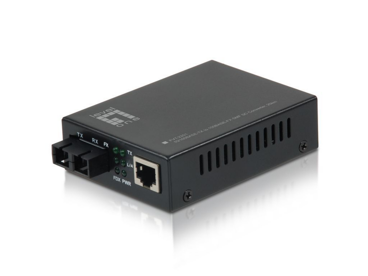 Fast-Ethernet RJ45 zu SC Mediakonverter Single-Mode Fiber 1310nm 20km Stück
