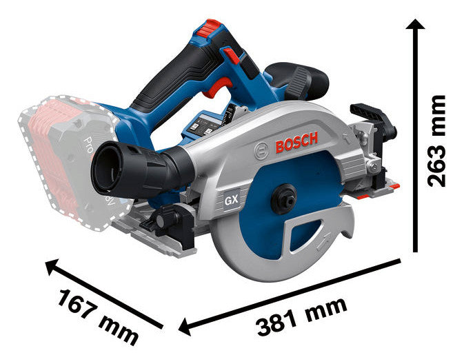 BOSCH-EW Akku-Handkreissäge 18V 5,5Ah Professional GKS 18V-57-2  165mm  50mm