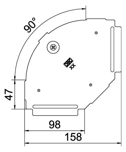 BETTERMANN Deckel Bogen vz Drehriegel RBD 90 100 FS 100x157mm Kabelrinne