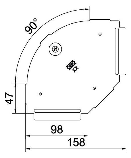 BETTERMANN Deckel Bogen vz Drehriegel RBD 90 100 FS 100x157mm Kabelrinne