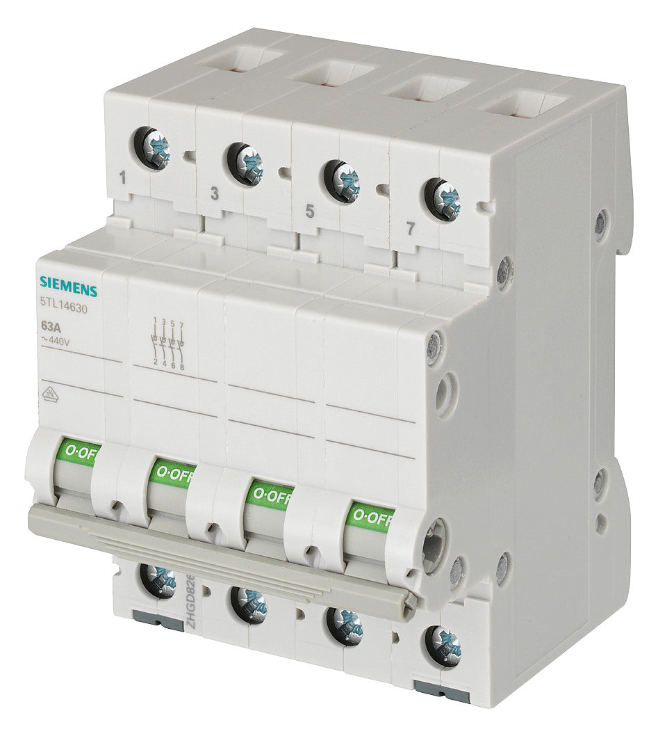 SIEMENS Ausschalter REG 4S 63A 440V 4TE 5TL1463-0
