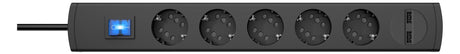 KOPP Steckdosenleiste 5f anth 2xUSB 1,4m 234905003 m.Ein/Aus 35° IP20 1,5qmm