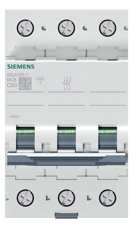 SIEMENS Leitungsschutzschalter UC C 50A 5SL6350-7 3p 400V 3TE 50Hz IP20