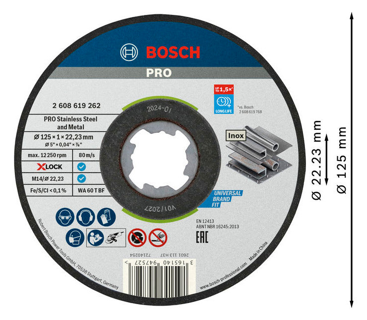 BOSCH-EW Trennscheibe 125x1mm f.Metall 2608619262