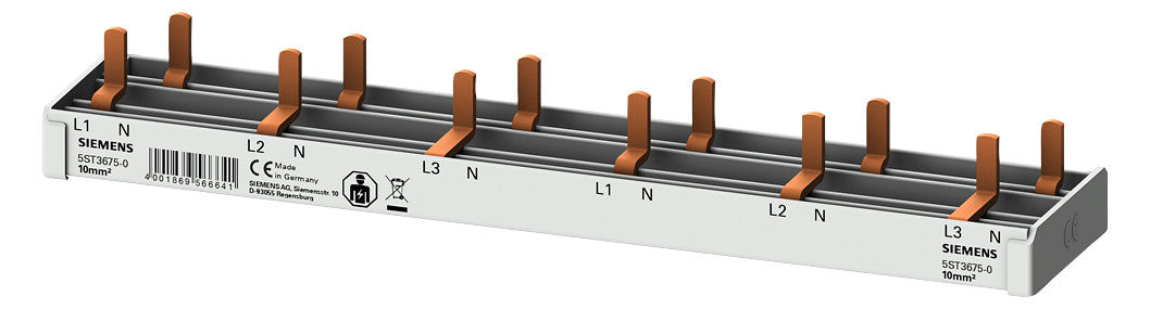 SIEMENS Phasenschiene 3+N 12mm 10qmm 5ST3675-0 Stift isol