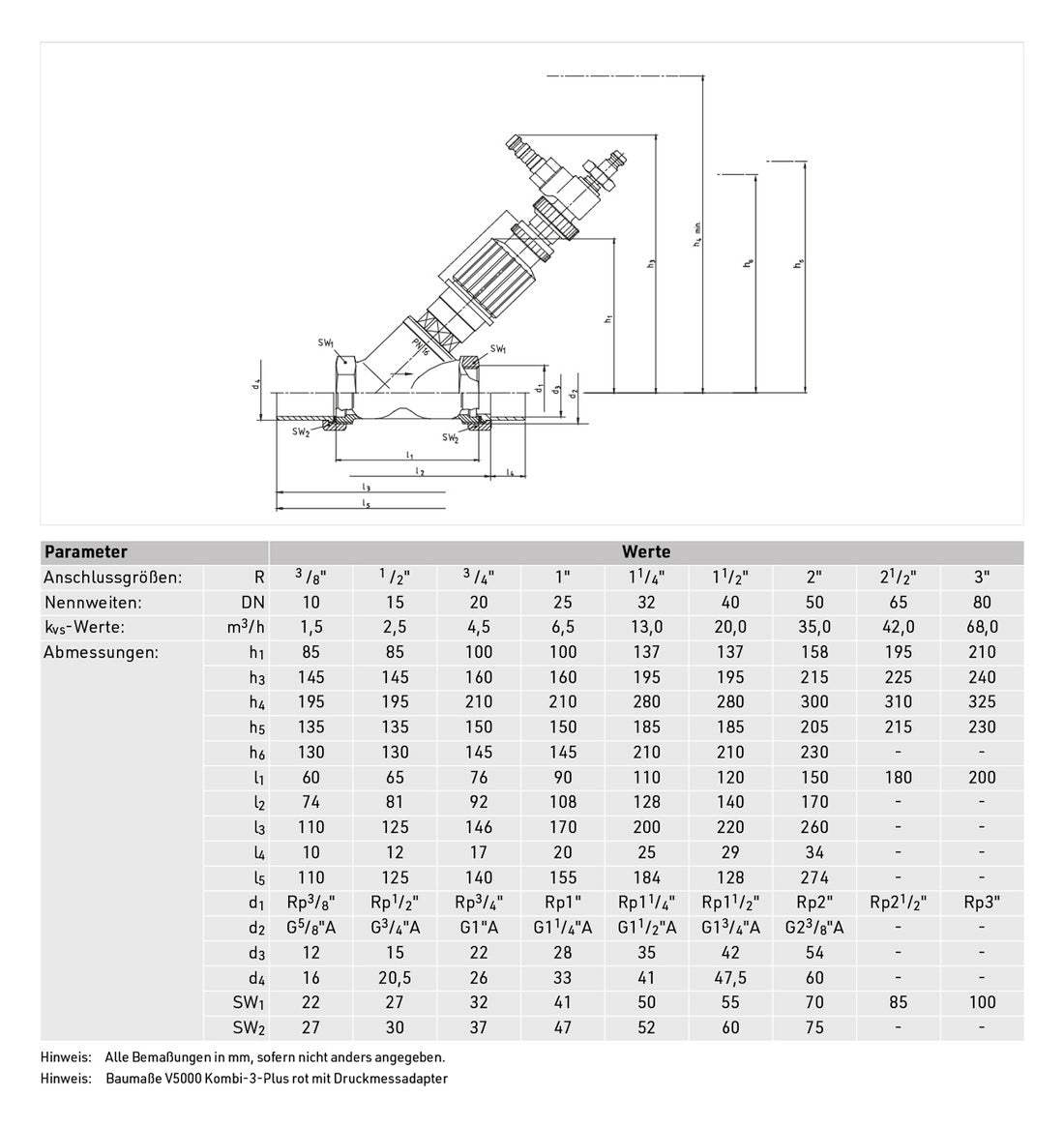 Strangabsperrventil Kombi-3-Plus Messing, Muffe, DN 50