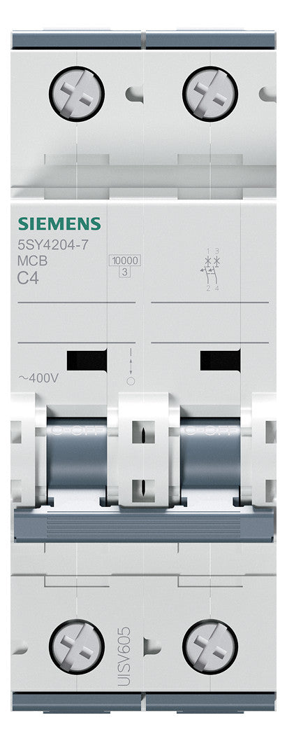 SIEMENS Leitungsschutzschalter UC C 4A 5SY4204-7 1+N 400V 2TE 50Hz IP20