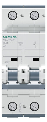 SIEMENS Leitungsschutzschalter UC C 4A 5SY4204-7 1+N 400V 2TE 50Hz IP20