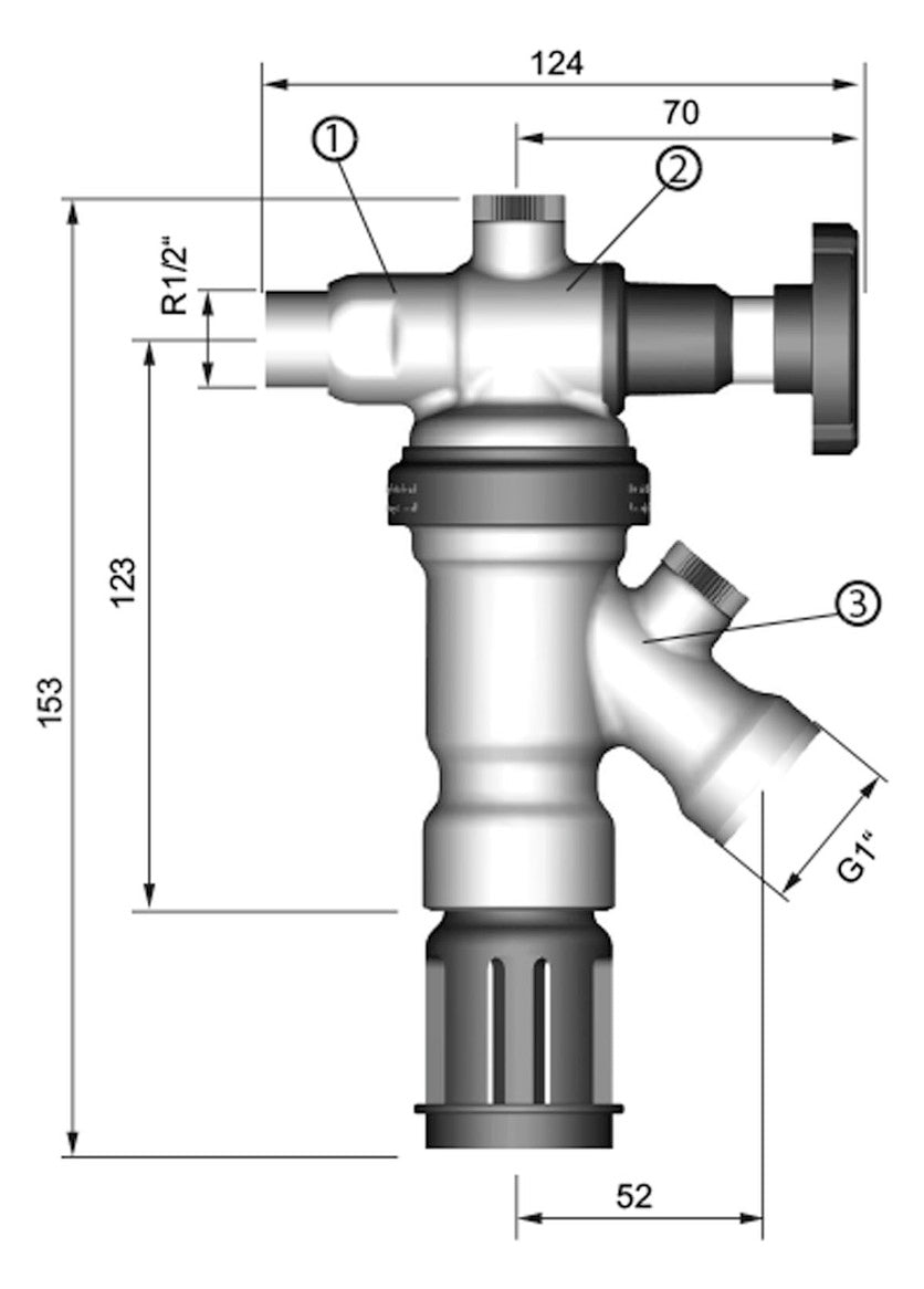 Honeywell Systemtrenner BA295D Drehbar m Absperreinr. verchr. R 1/2 | BA295D-1/2LFASC