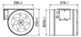 MAICO Rohrventilator  250mm 230V 170W VA EDR 25 1700cbm/h 55°C