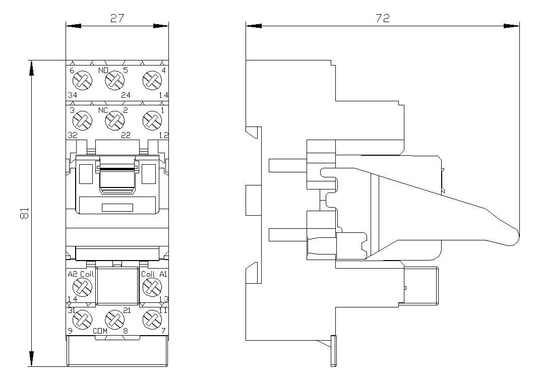 SIEMENS Schaltrelais 3W IP20 Schraub LZS:PT3A5L24 28x75x73,1mm