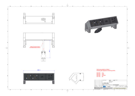 BACHMANN Steckdosenleiste 2f alu 2xUSB 902.901 0,2m 35° IP20 1,5qmm