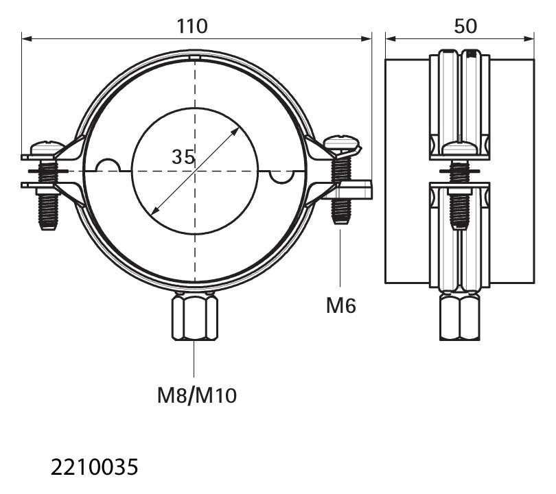 WALRAVEN Kälteschelle BISOFIX E13 35,0 mm Gewinde: M8/M10 -45/+105 C
