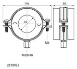 WALRAVEN Kälteschelle BISOFIX E13 35,0 mm Gewinde: M8/M10 -45/+105 C