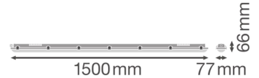 LEDVANCE LED-Feuchtraumleuchte 25W 4000K DP VAL 1500 25W 4000K IP65 3000lm gr