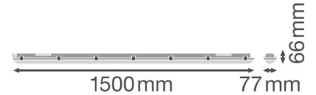 LEDVANCE LED-Feuchtraumleuchte 25W 4000K DP VAL 1500 25W 4000K IP65 3000lm gr