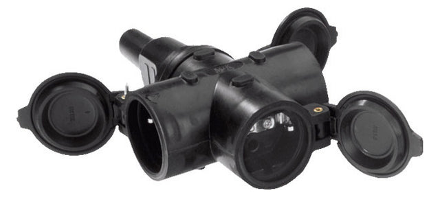 BACHMANN Schutzkontaktkupplung Gummi ger 913.170 IP44 sw Schraubkl