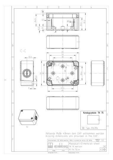 SPELSBERG Leergehäuse Kst IP66 ET24mm TK PC 75-4-tm B50xH65xT35mm geschl