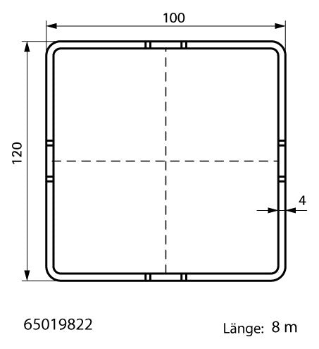 Walraven Montageprofil Maxx Schwerlast MX120 fv 8m Vierkantprofil 120x100 4mm | 65019822