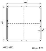 Walraven Montageprofil Maxx Schwerlast MX120 fv 8m Vierkantprofil 120x100 4mm | 65019822