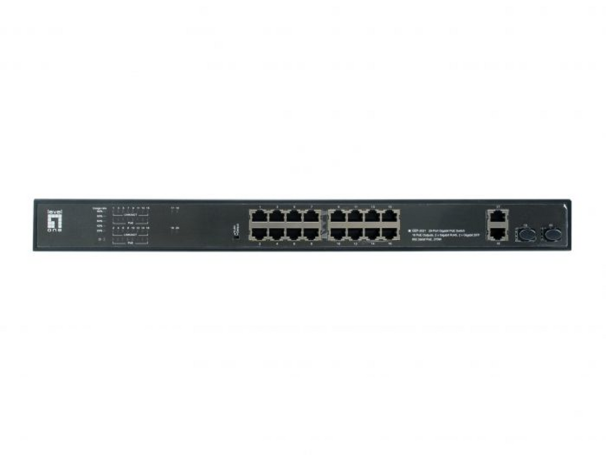 20-Port-Gigabit-PoE-Switch 16 PoE-Ausgänge 2 x Gigabit RJ45 2 x Gigabit SFP Stück