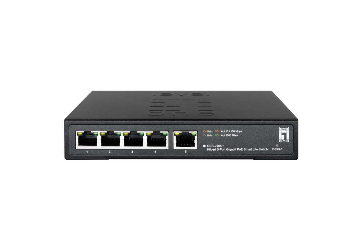 Hilbert 5-Port Gigabit PoE Smart Lite Switch 802.3at/af 60W PoE Power Budget Stück