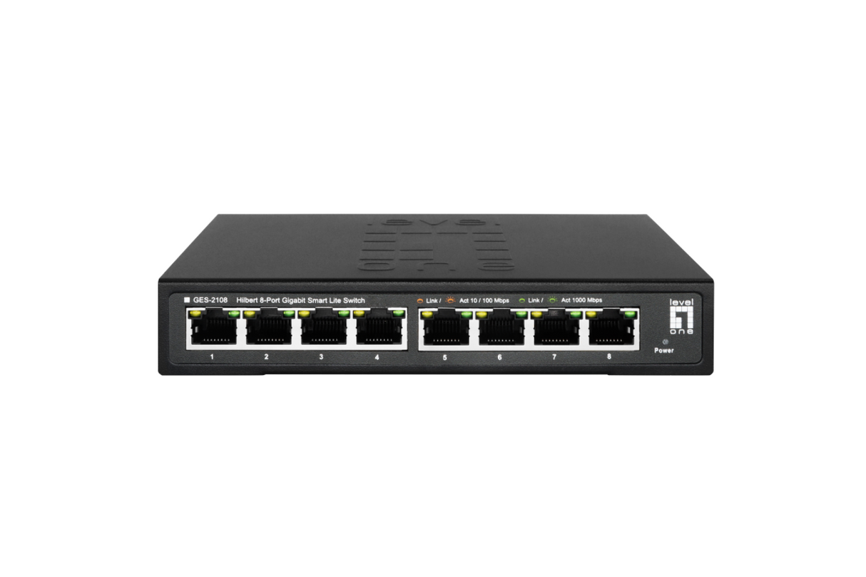 Hilbert 8-Port Gigabit Smart Lite Switch 8 x Gigabit RJ45 Metall Gehäuse Stück