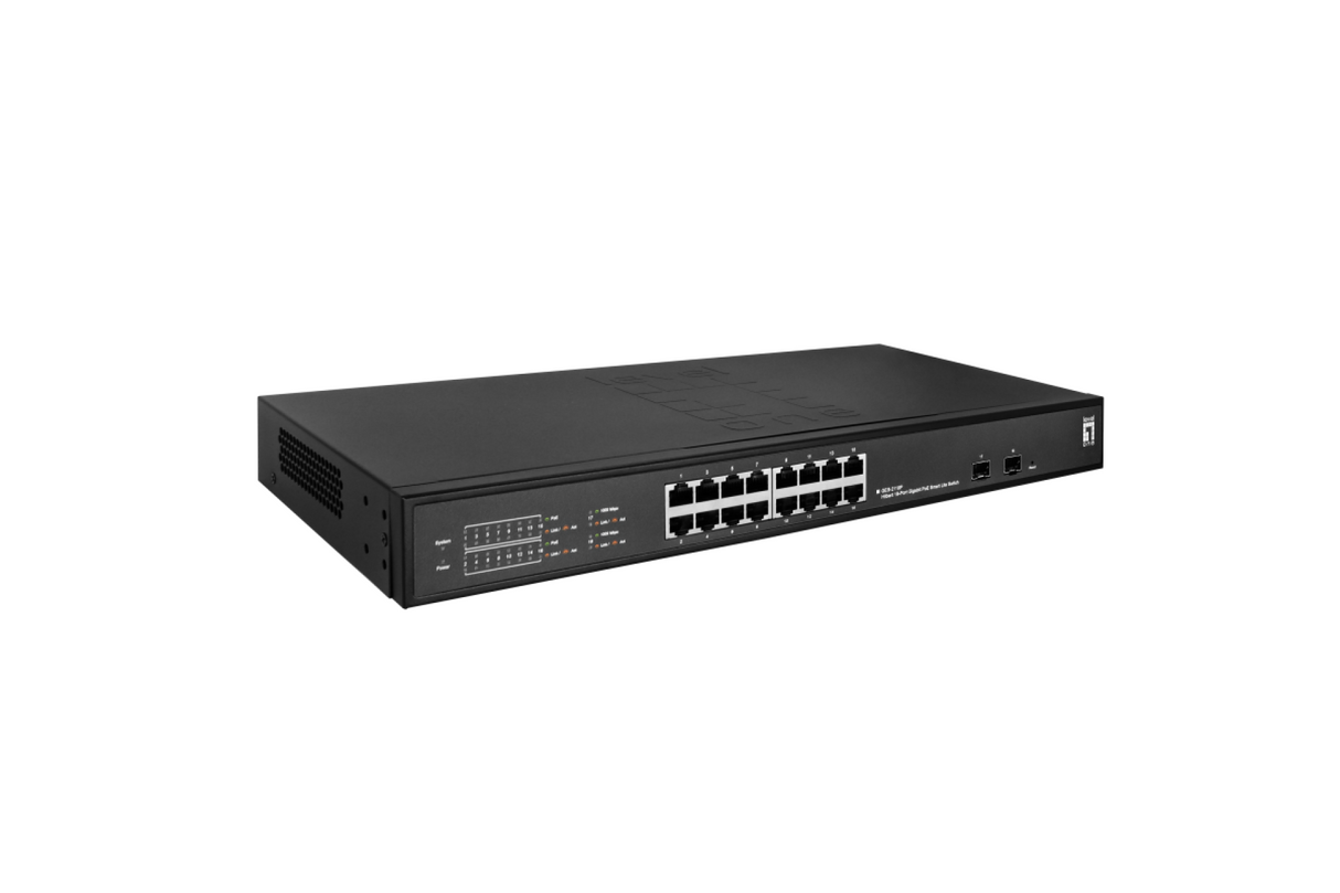 Hilbert 18-Port Gigabit PoE Smart Lite Switch 802.3at/af PoE 8PoE Output 112.8W PoE Power Budget Stück