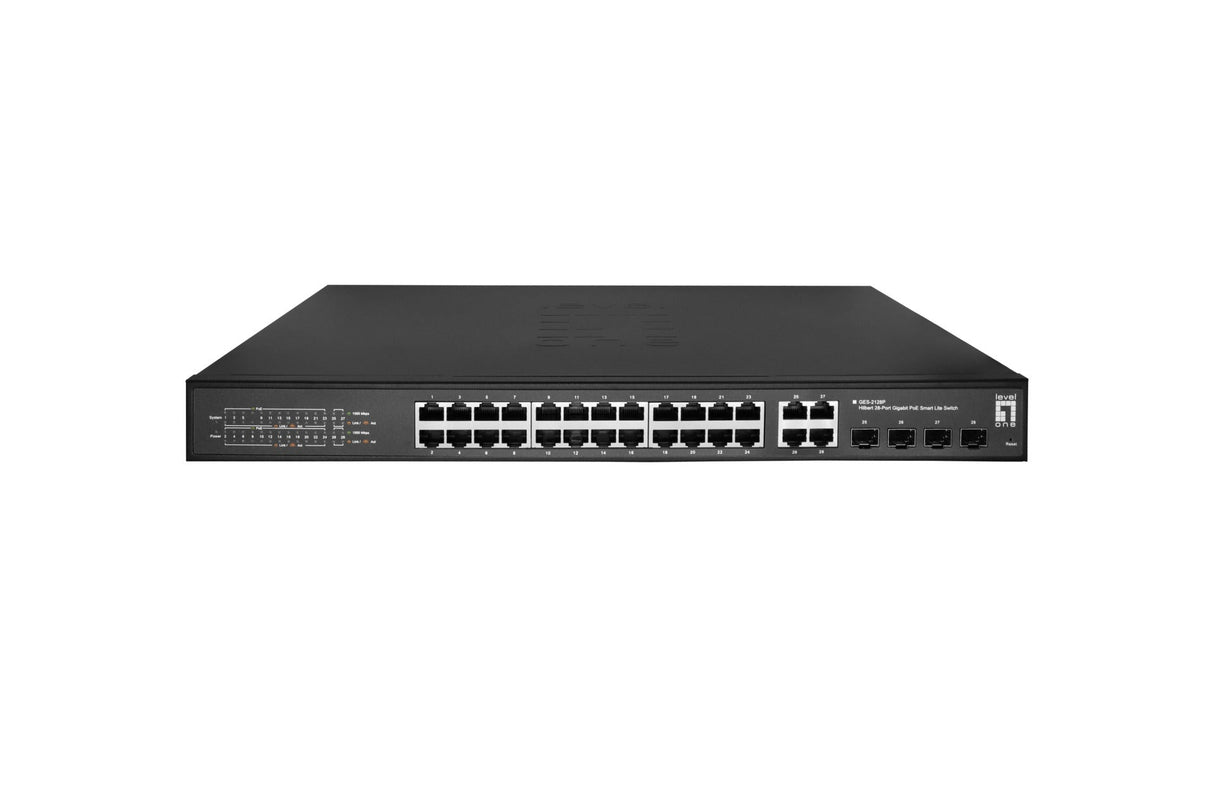 Hilbert 28-Port Gigabit PoE Smart Lite Switch, 24 PoE Outputs, 4x Gigabit SFP/RJ45 Combo, 380W Stück