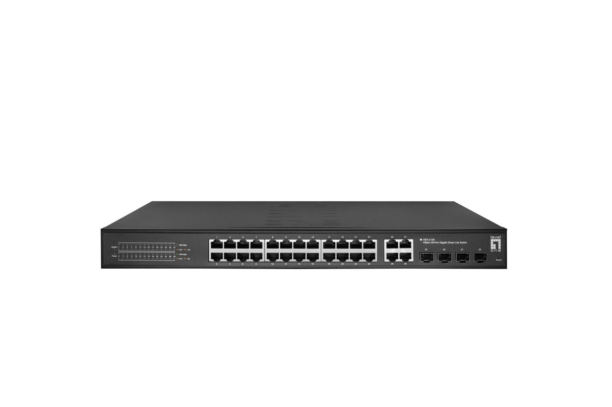 Hilbert 28-Port Gigabit Smart Lite Switch, 24x Gigabit RJ45, 4x Gigabit SFP/RJ45 Combo Stück