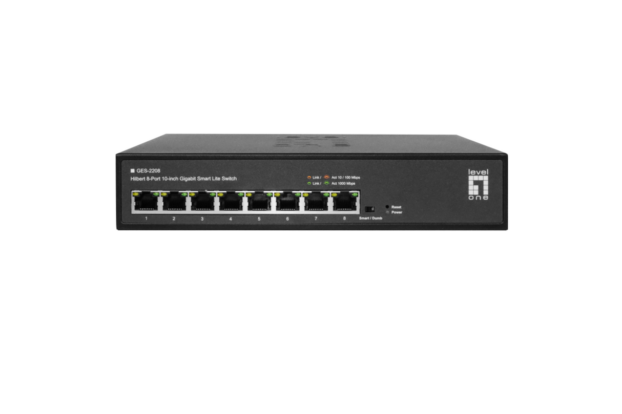 Hilbert 8-Port 10" Gigabit Smart Lite Switch Switch für 10" Schränke Stück