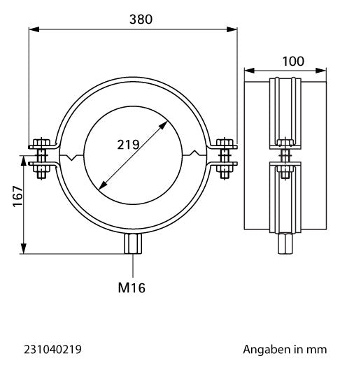 Walraven Kälteschelle BISOFIX MW DSD: 40mm - Gewinde: M16 - 219mm | 231040219
