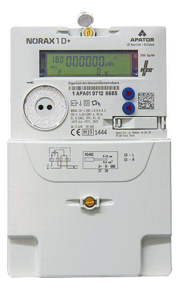 NZR Wechselstromzähler B 5A elektr digi Norax1D+5(60)A,1x230V,MID,WS,DT,L+B geei