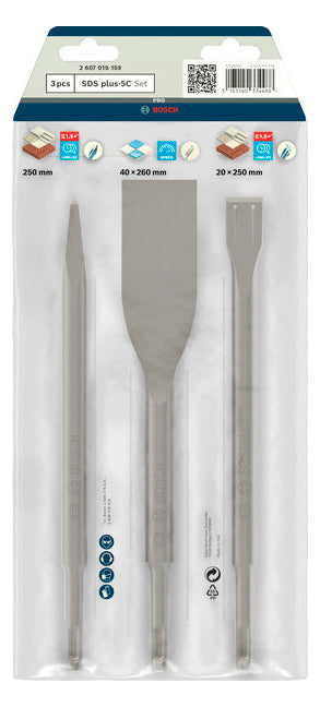 BOSCH-EW Maschinenmeißel Set SDSplus 2607019159 20x250mm