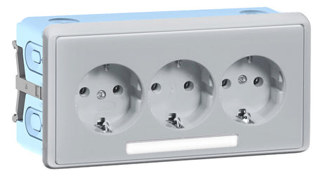 GGK Steckdose 3f alu mt GEB-K USB IP20 KSE 50-3 horiz