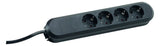 BACHMANN Steckdosenleiste 4f sw 1,5m 35° 381.121K IP20 1,5qmm