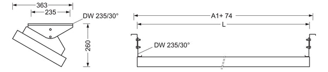 REGIOLUX Befestigungsset ws ST DW 235/30° vw RAL9016