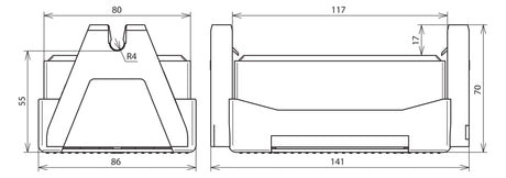 DEHN SE Dachleitungshalter  8mm Flachd DLH FB2 8 FE 141X86X70 m.Clip klemmb