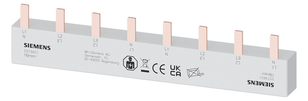 SIEMENS Phasenschiene 4ph 18mm 212mm 80A 5ST3651 16qmm Stift isol