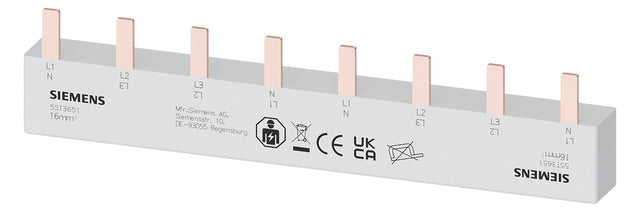 SIEMENS Phasenschiene 4ph 18mm 212mm 80A 5ST3651 16qmm Stift isol