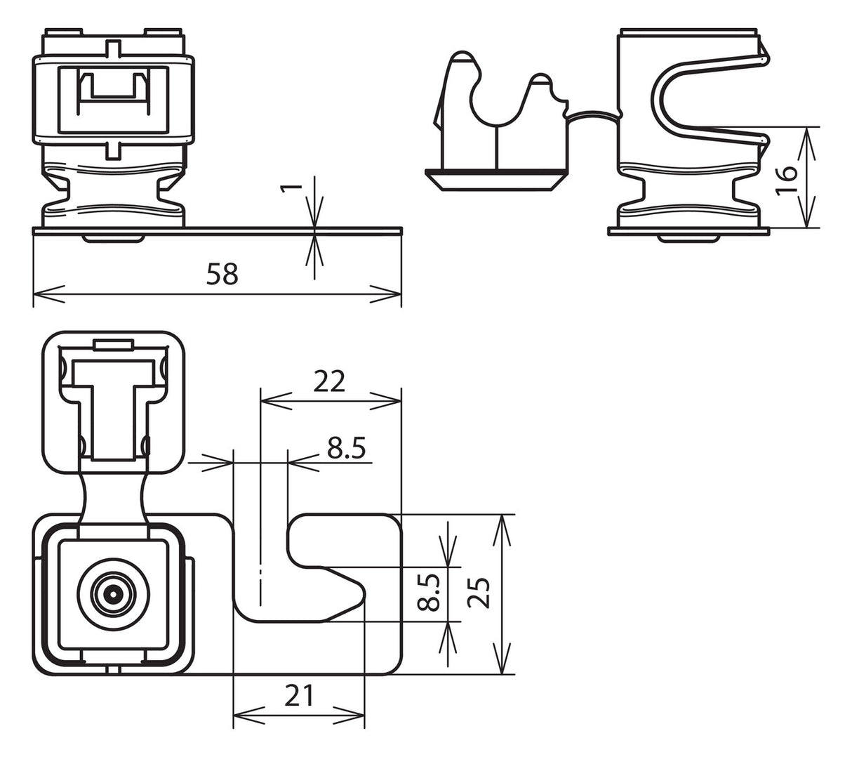 DEHN SE Dachleitungshalter  8mm Welld DLH DS 8 H16 WPRO5 8 GR V2A m.Clip Kst