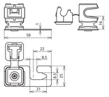 DEHN SE Dachleitungshalter  8mm Welld DLH DS 8 H16 WPRO5 8 GR V2A m.Clip Kst